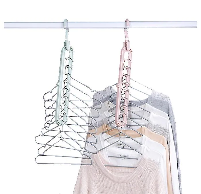 10pcs gray Indoor hangers, household multifunctional hangers, balcony drying racks AZ12948