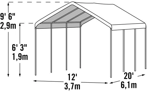 12x20 ft. SuperMax Canopy Tent - White