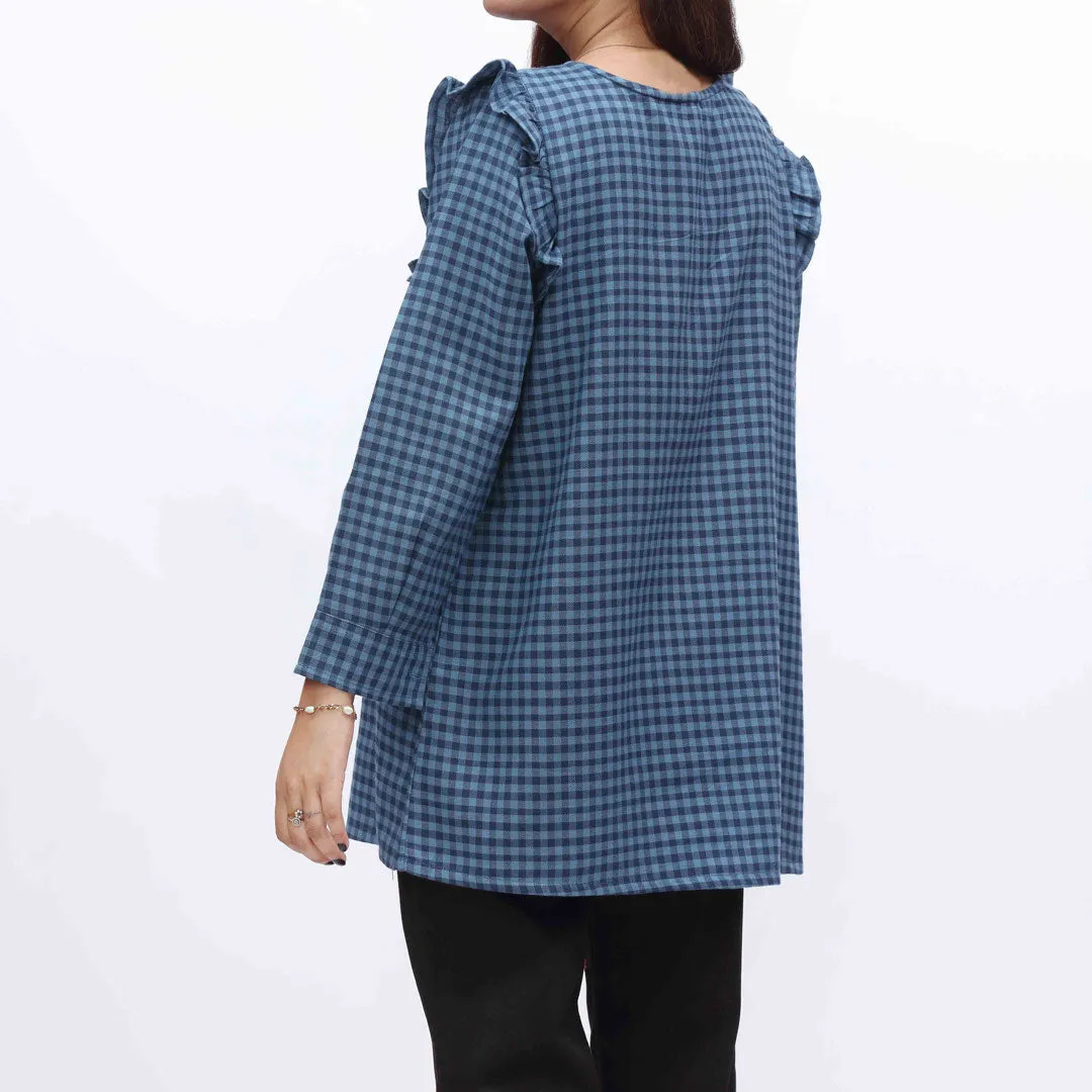 1PC- Flannel Checkered Top PW3281