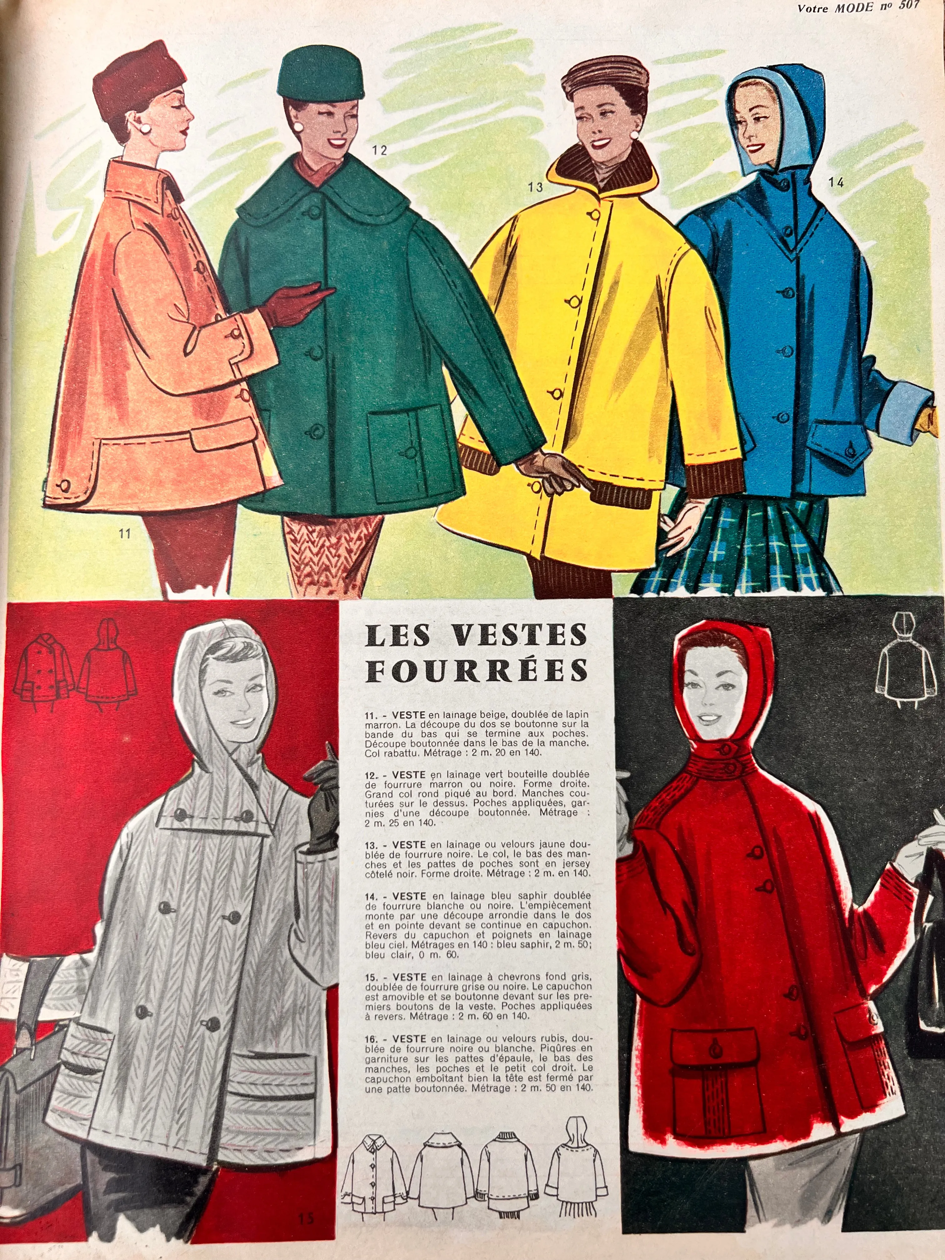 8th November 1956 French Magazine Votre Mode incl. Dress Pattern