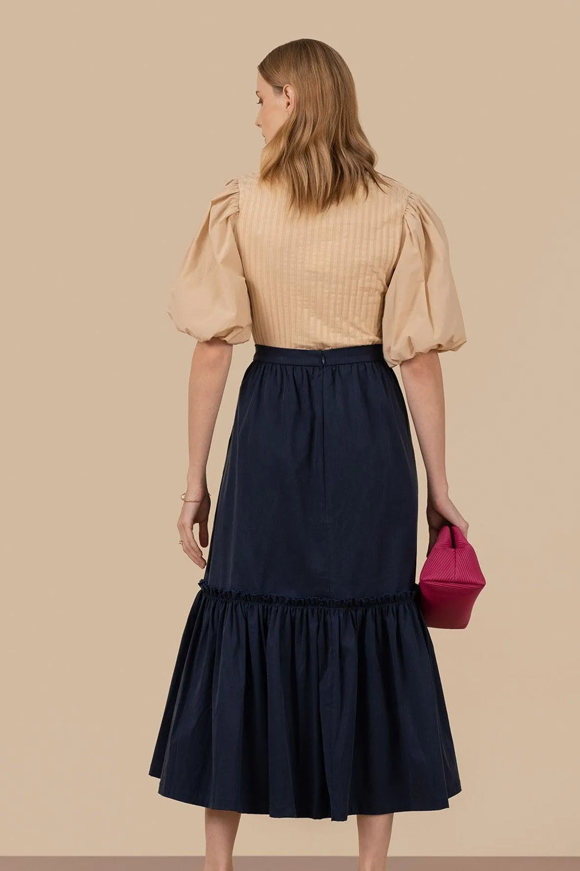 A Case of You Tiered Skirt in Dark Blue