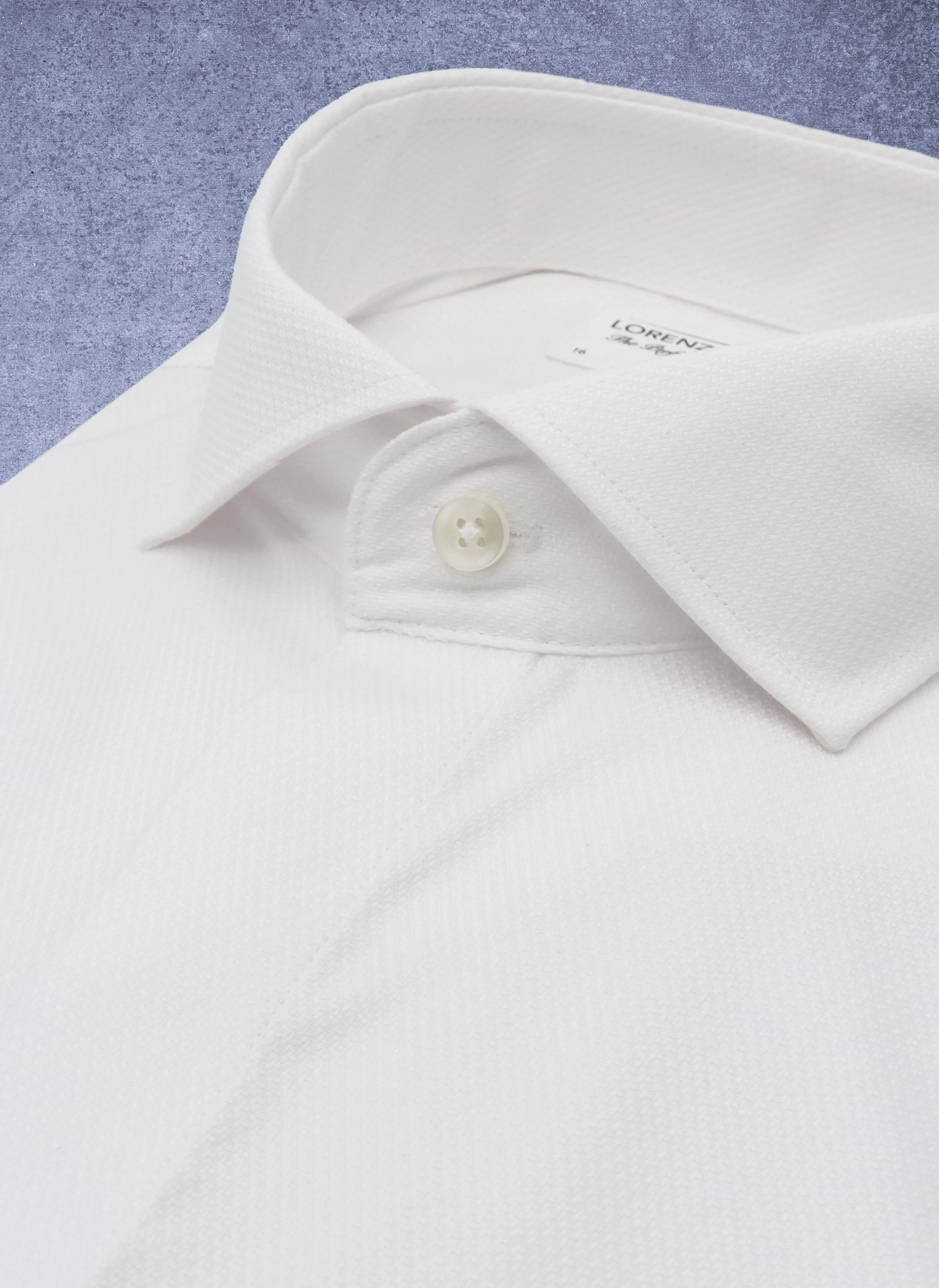 Alexander Textured Diamond Pattern in White Formal French Cuff Shirt