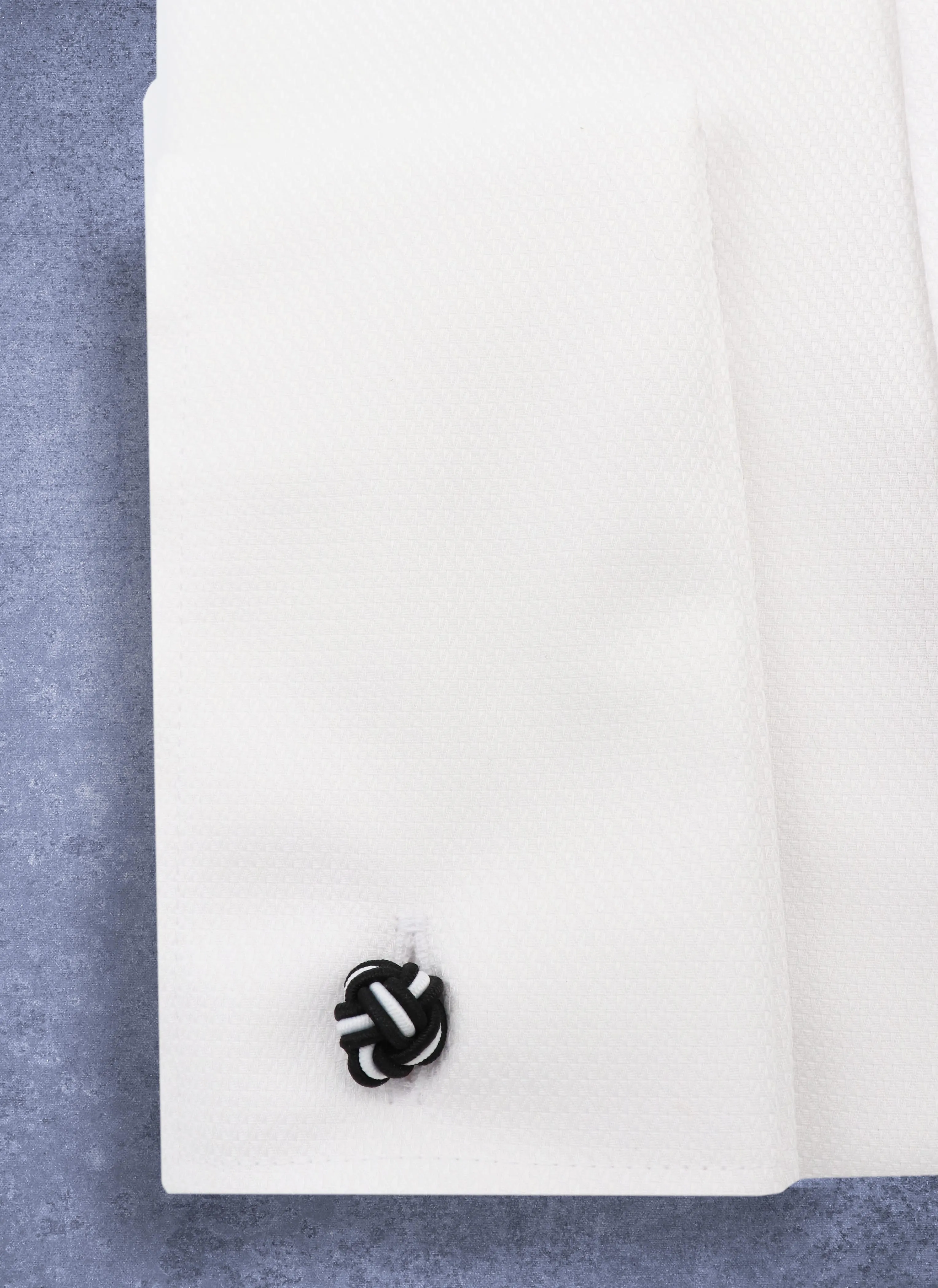 Alexander Textured Diamond Pattern in White Formal French Cuff Shirt