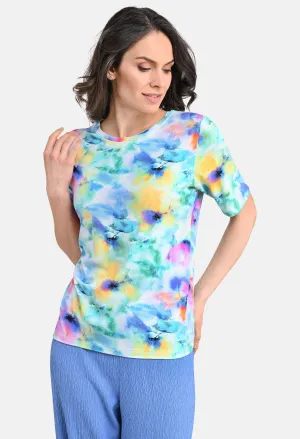 Aqua Tie Dye Effect Top