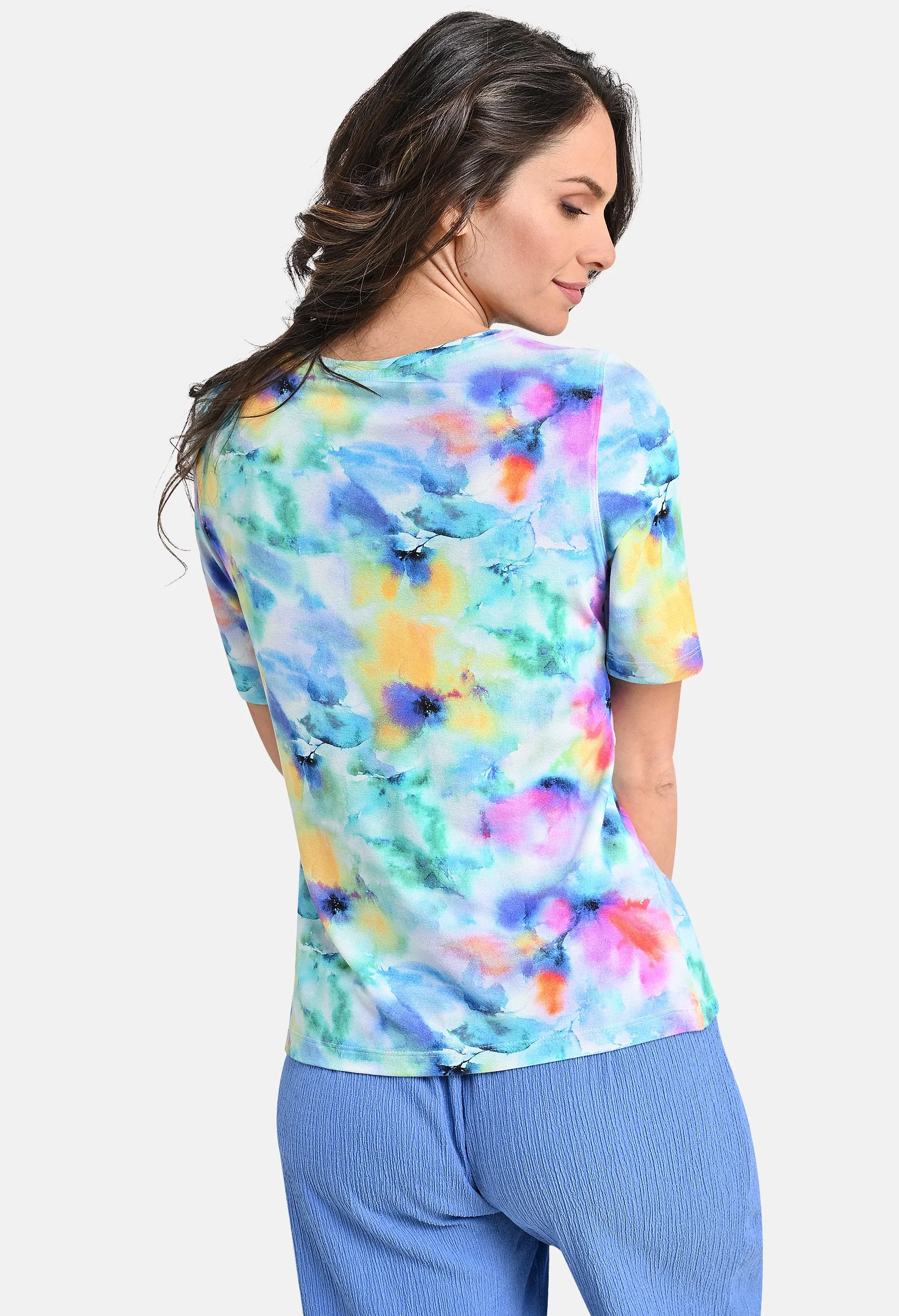 Aqua Tie Dye Effect Top