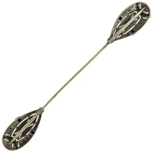 Art Deco Sterling French Paste Onyx Jabot Pin