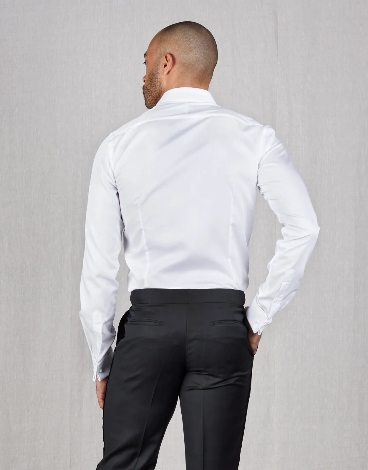 Avalon White Twill Formal Shirt with Marcella Bib and Cuffs