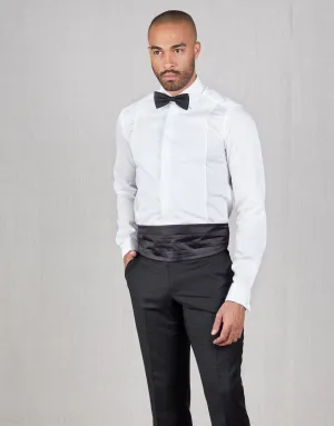 Avalon White Twill Formal Shirt with Marcella Bib and Cuffs