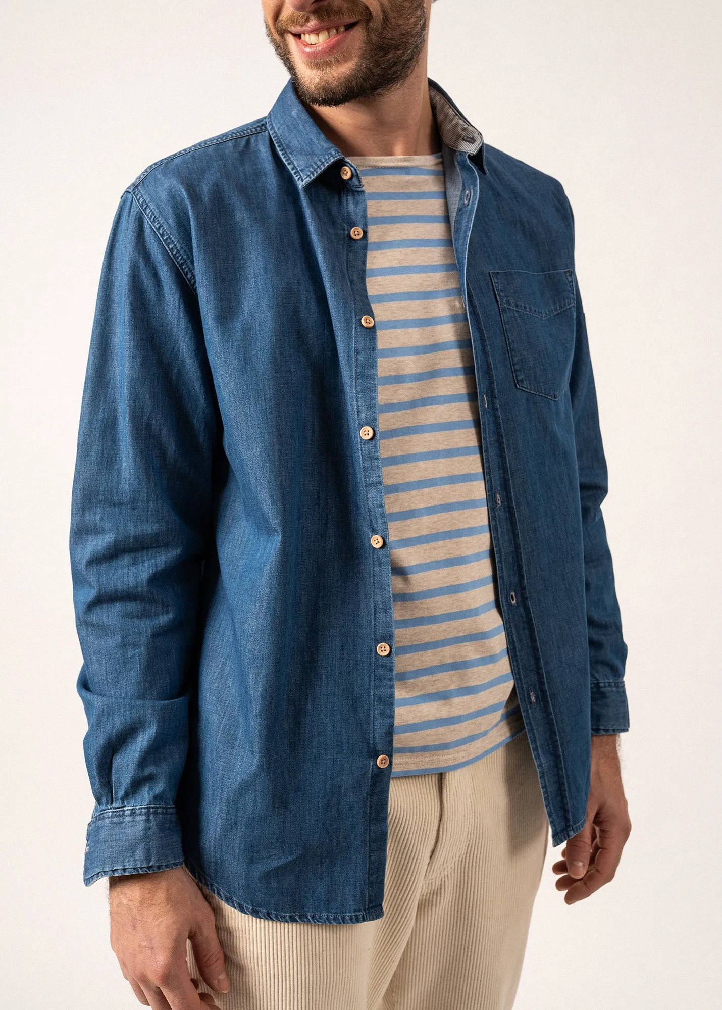 Ayden Lightweight Denim Shirt - in cotton (DENIM)