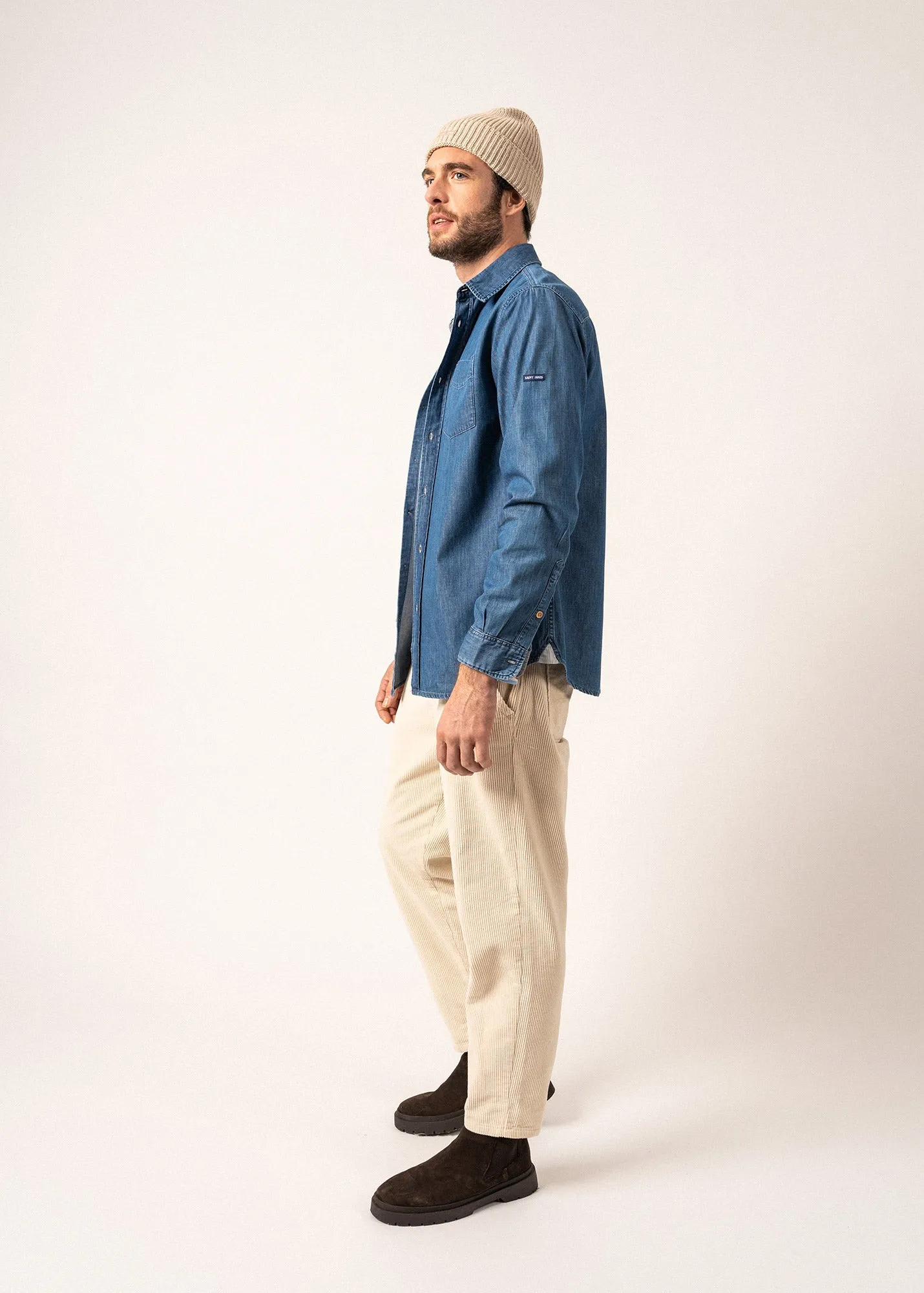 Ayden Lightweight Denim Shirt - in cotton (DENIM)