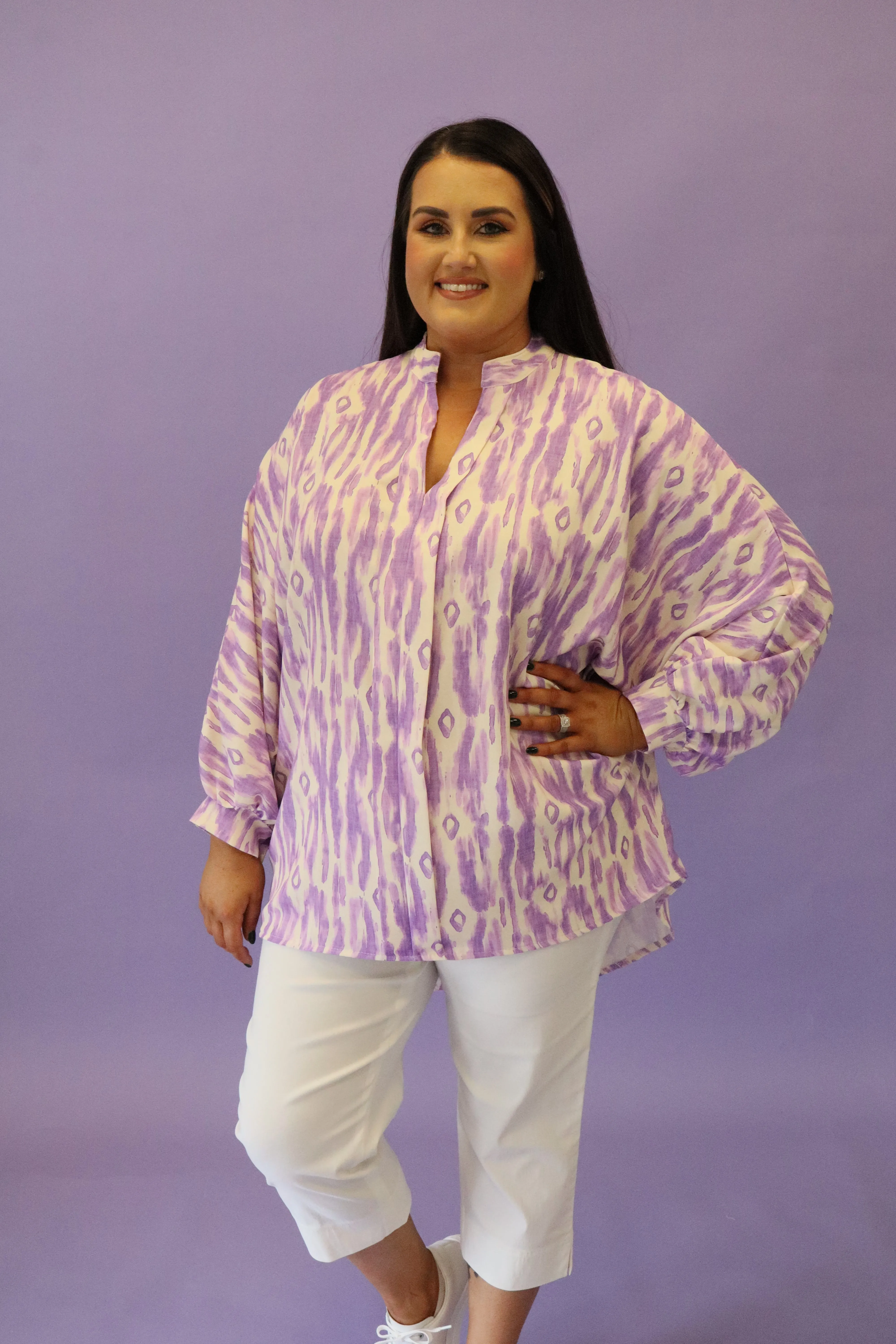 Ayla Print Blouse in Purple