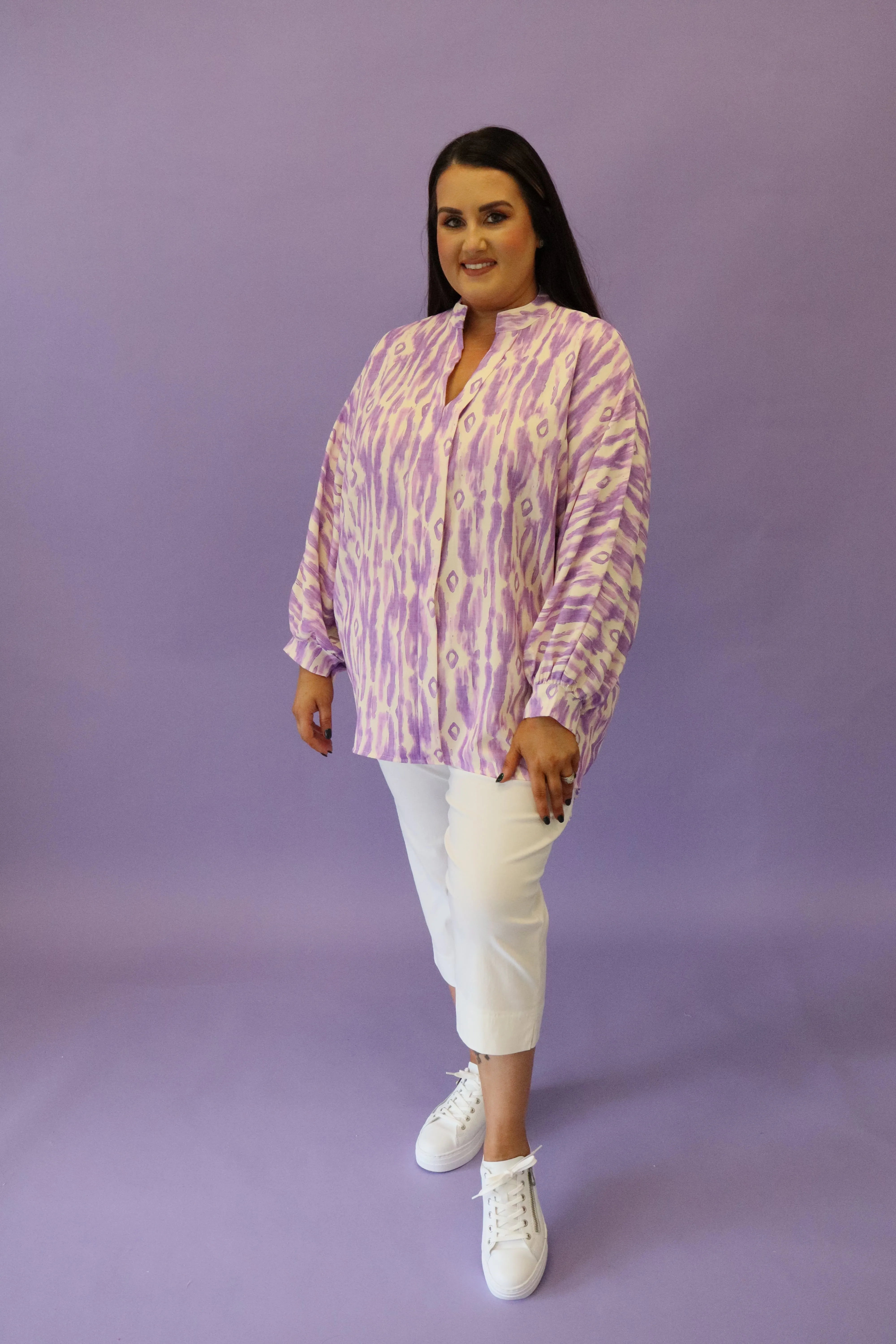 Ayla Print Blouse in Purple