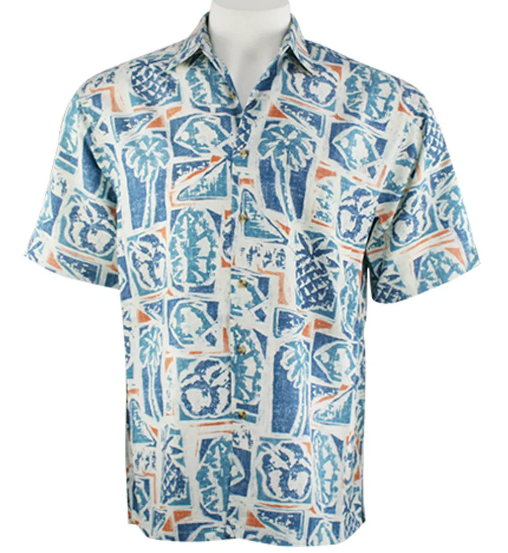 Bamboo Cay - Cruise Camp, Tropical Style Resort Wear Button Front Men's Shirt