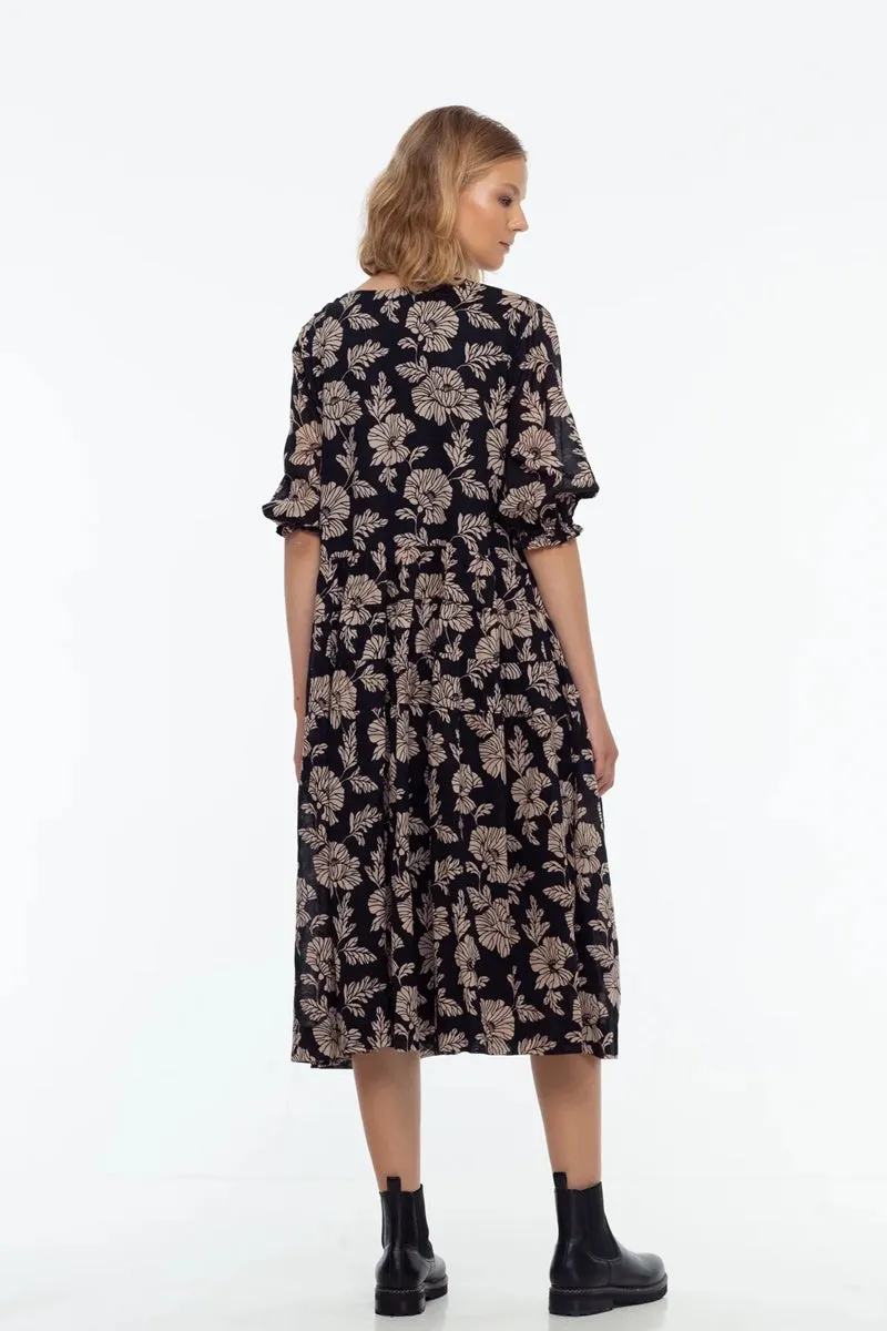 Blak - Dreamer Dress - Black/Tan Floral