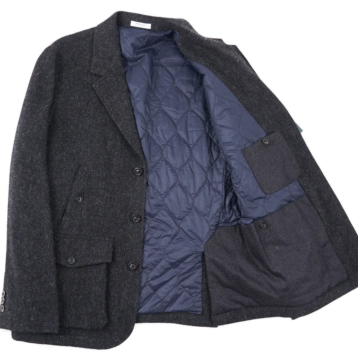 Boglioli Wool Outer Blazer with Quilted Lining