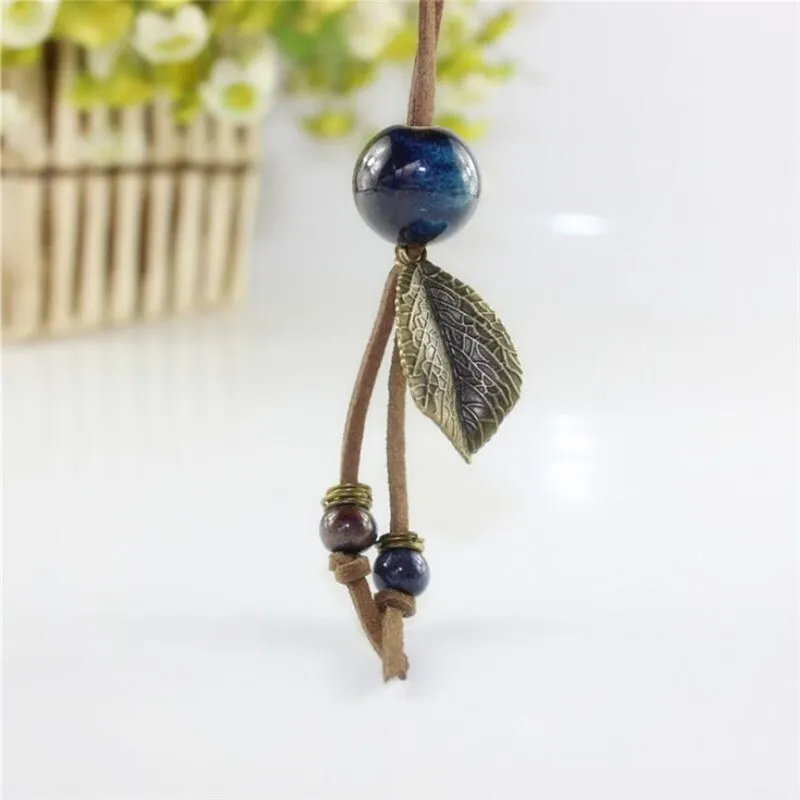 Bohemian Ball Ceramic Long Pendant Necklace -3 Colors