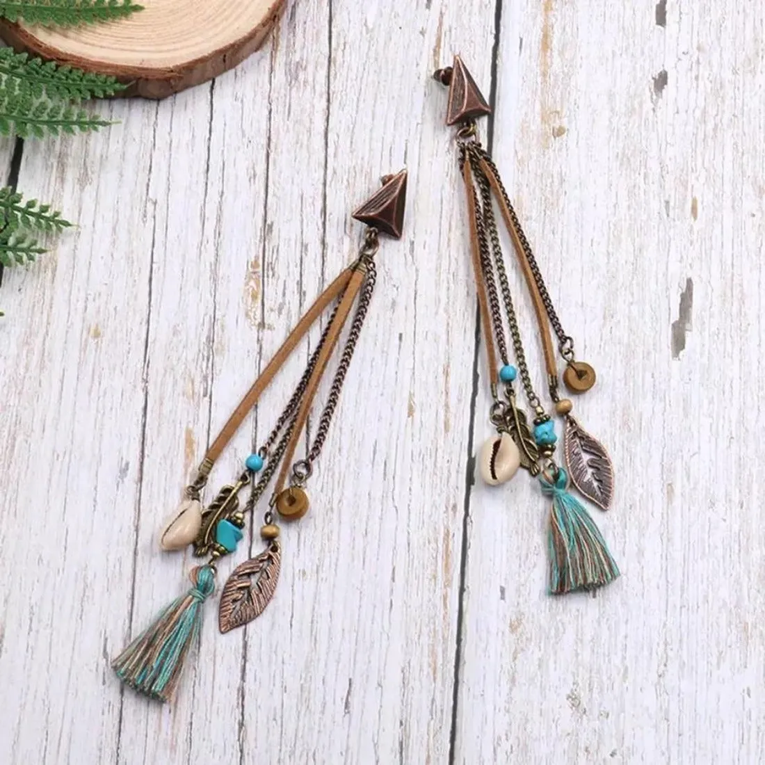 Bohemian Ethnic Handmade Long Tassel Dangle Drop Earrings