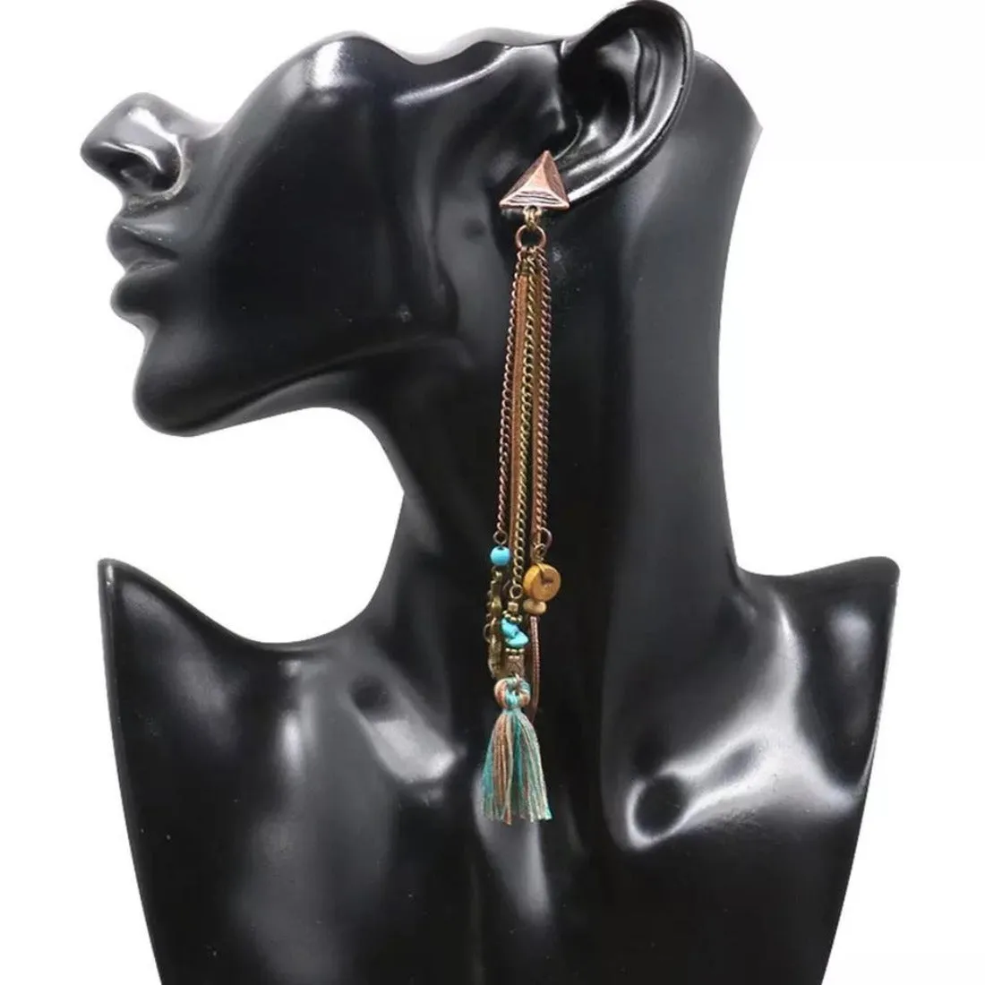 Bohemian Ethnic Handmade Long Tassel Dangle Drop Earrings