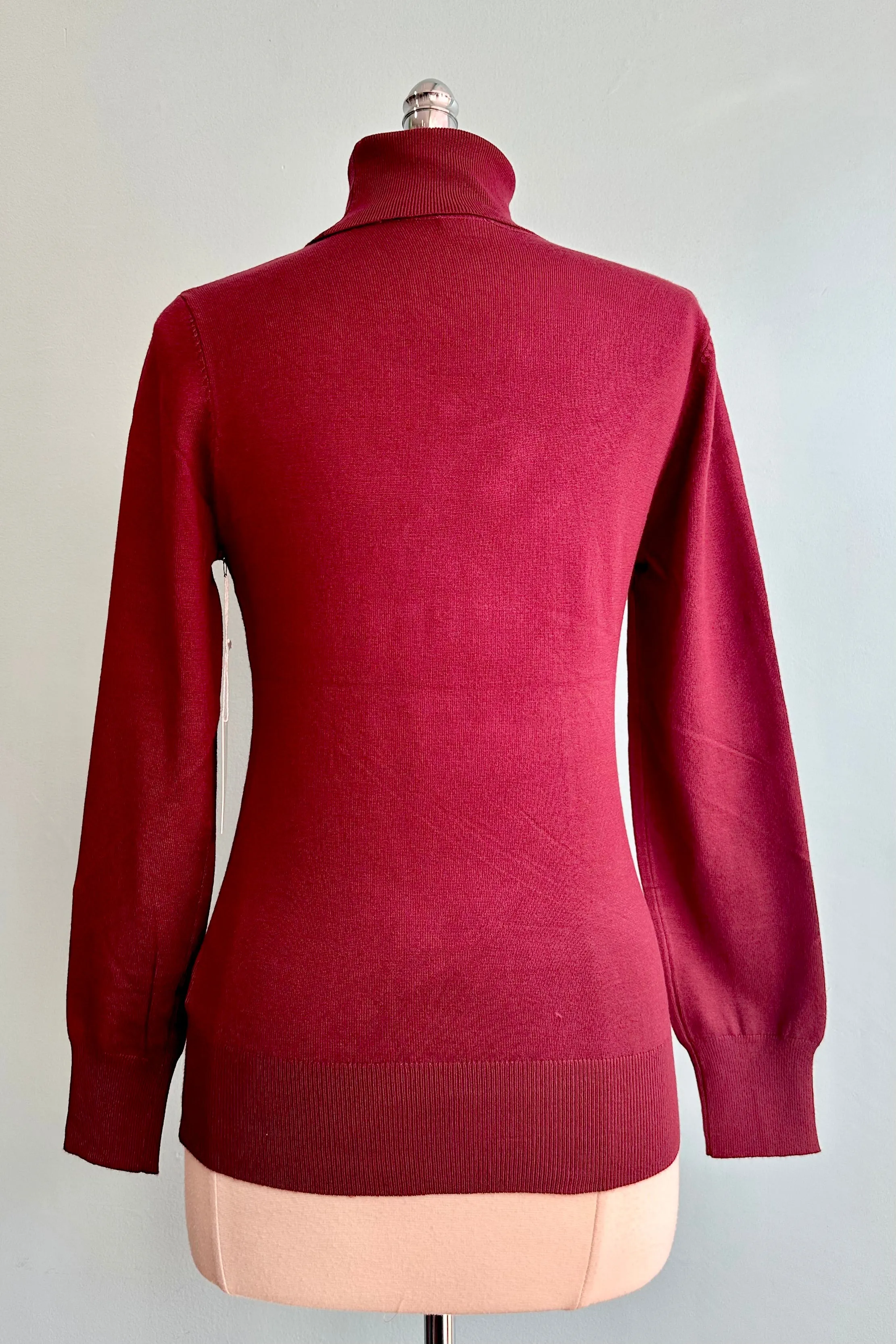 Burgundy Long Sleeve Turtleneck Sweater