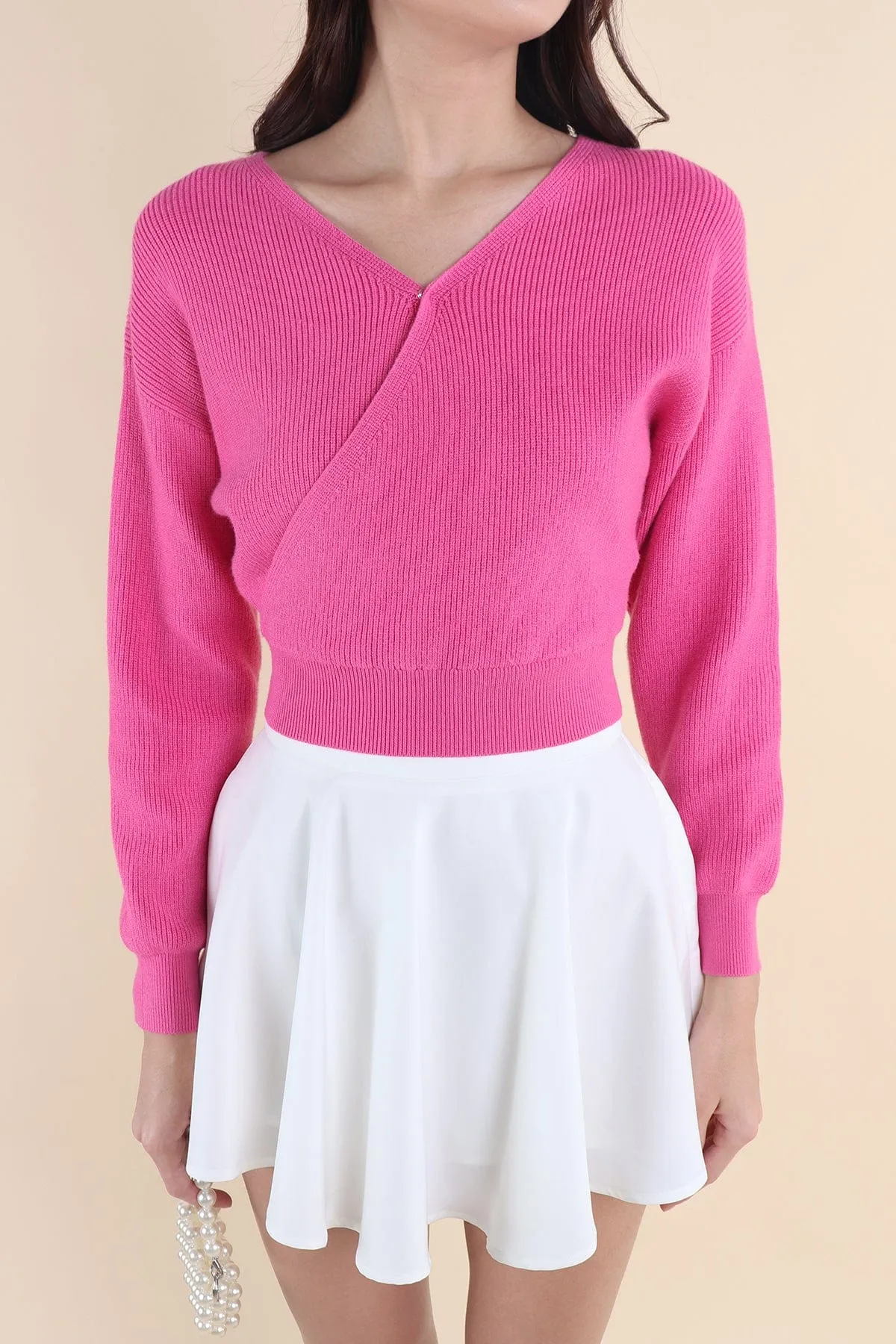 CABANA KNIT TOP IN BARBIE PINK