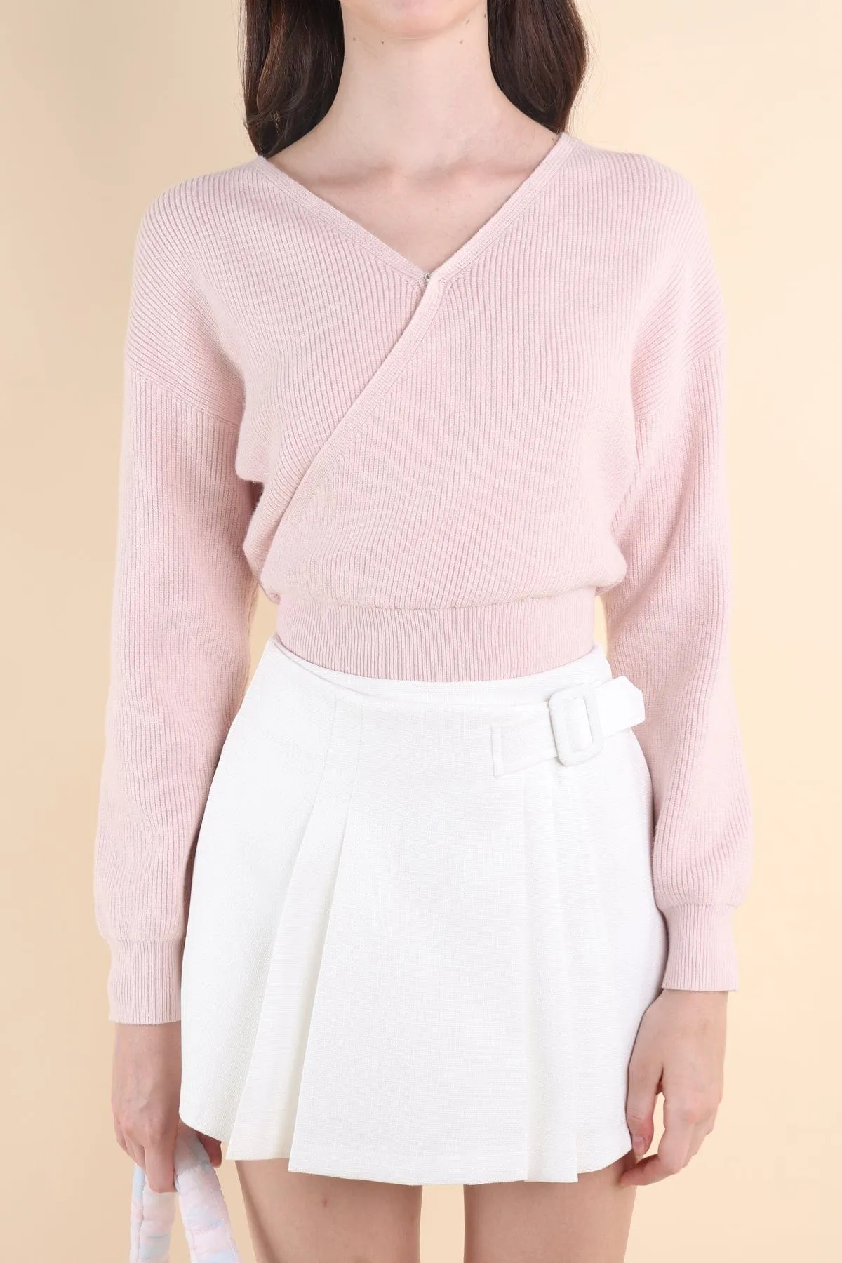 CABANA KNIT TOP IN STRAWBERRY MILK