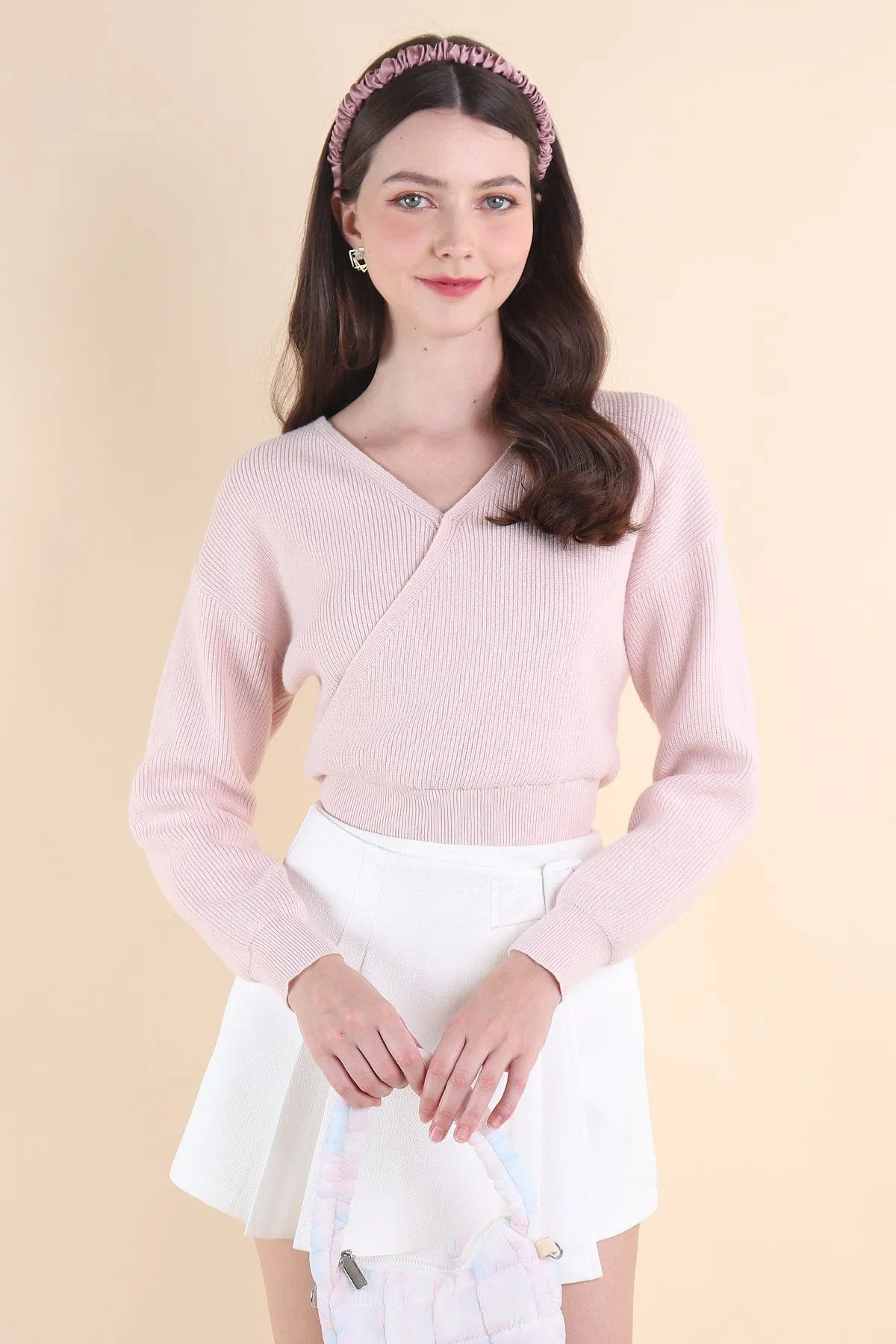 CABANA KNIT TOP IN STRAWBERRY MILK