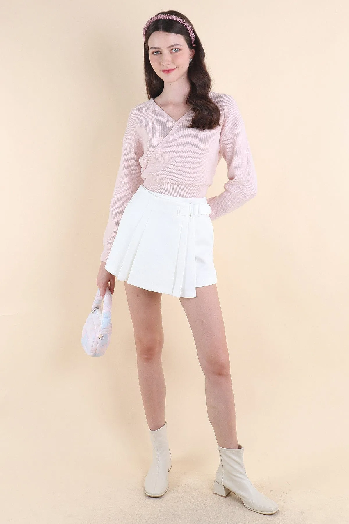 CABANA KNIT TOP IN STRAWBERRY MILK