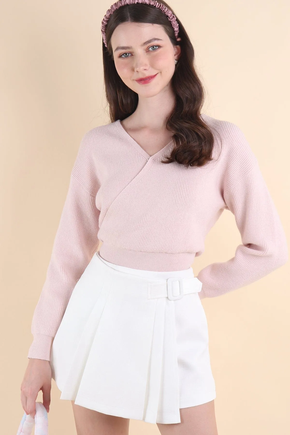 CABANA KNIT TOP IN STRAWBERRY MILK