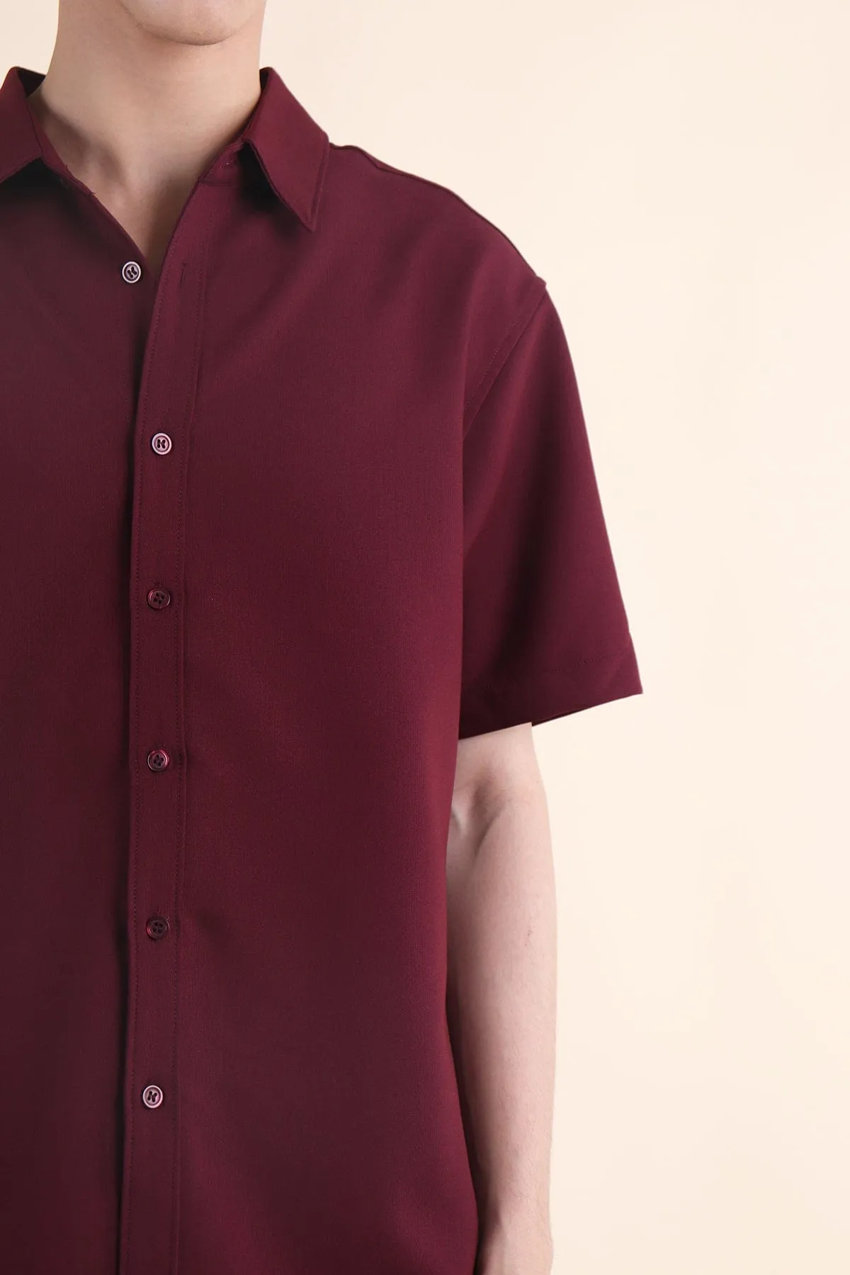 CALLAN BUTTON UP COLLAR SHIRT IN WINE