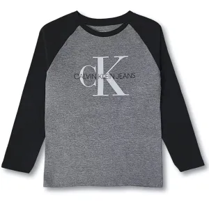 Calvin Klein Little Boy's Logo Print Long Sleeves Cotton T-shirt