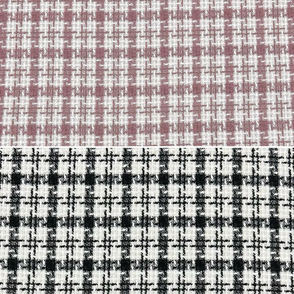 Checkered Squares Brushed Tweed Fabric