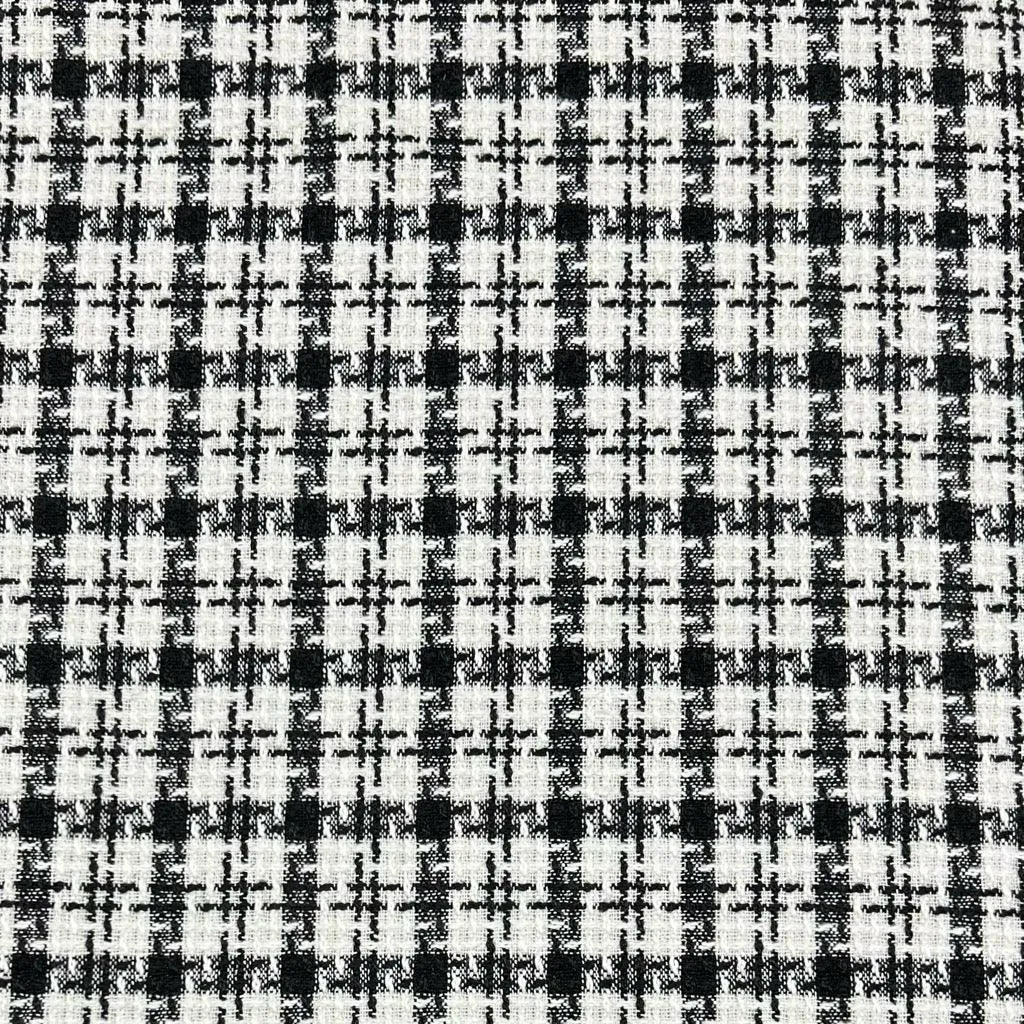 Checkered Squares Brushed Tweed Fabric