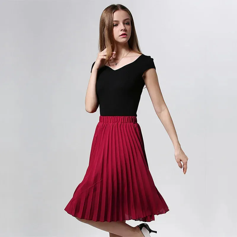 Chiffon High Waist Tutu Midi Summer Style Skirt