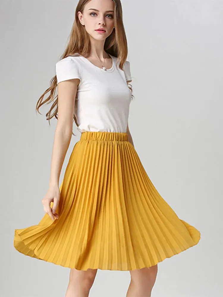 Chiffon High Waist Tutu Midi Summer Style Skirt