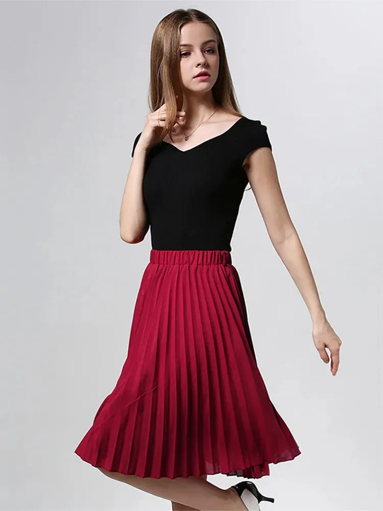 Chiffon High Waist Tutu Midi Summer Style Skirt