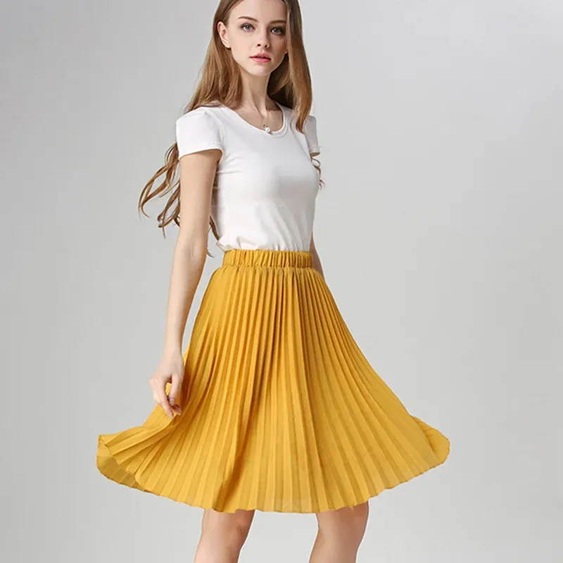 Chiffon High Waist Tutu Midi Summer Style Skirt