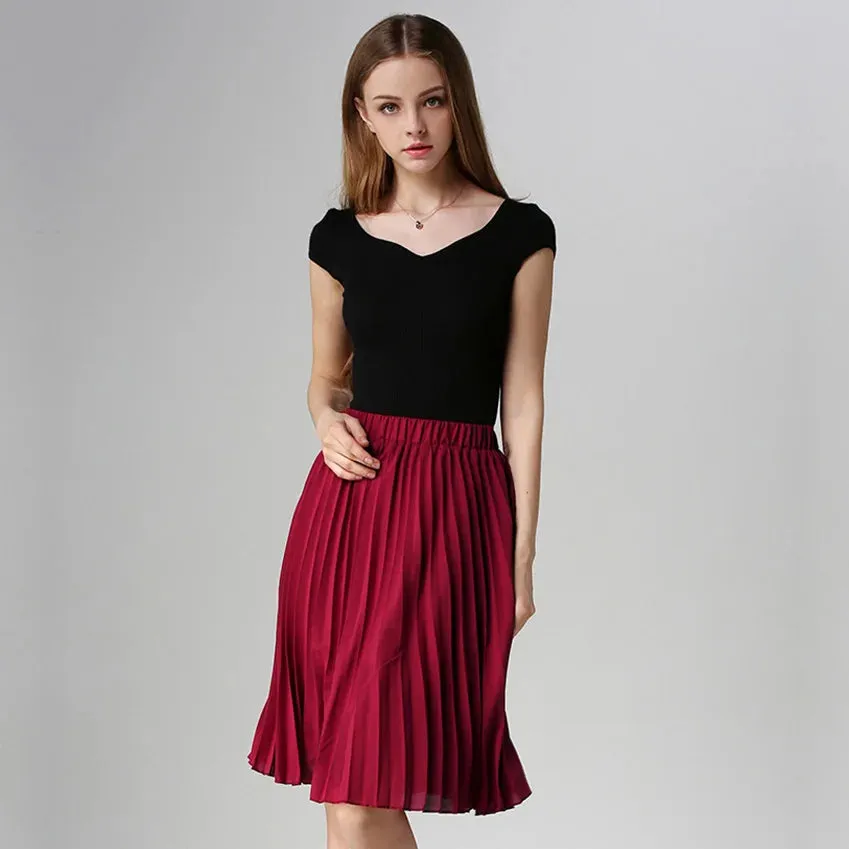 Chiffon High Waist Tutu Midi Summer Style Skirt