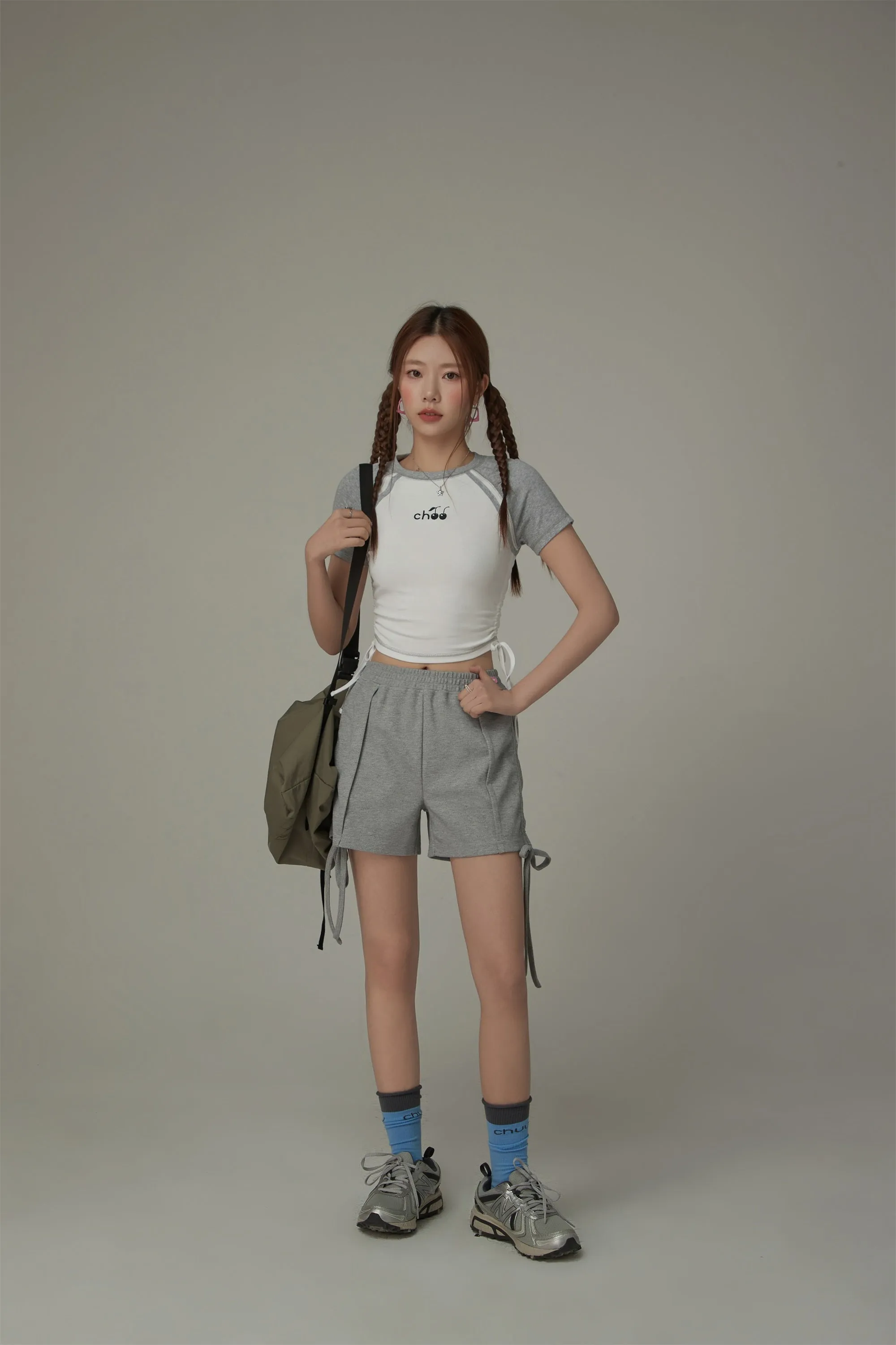 Chuu Cherry String Colorblocked Short Sleeve T-Shirt