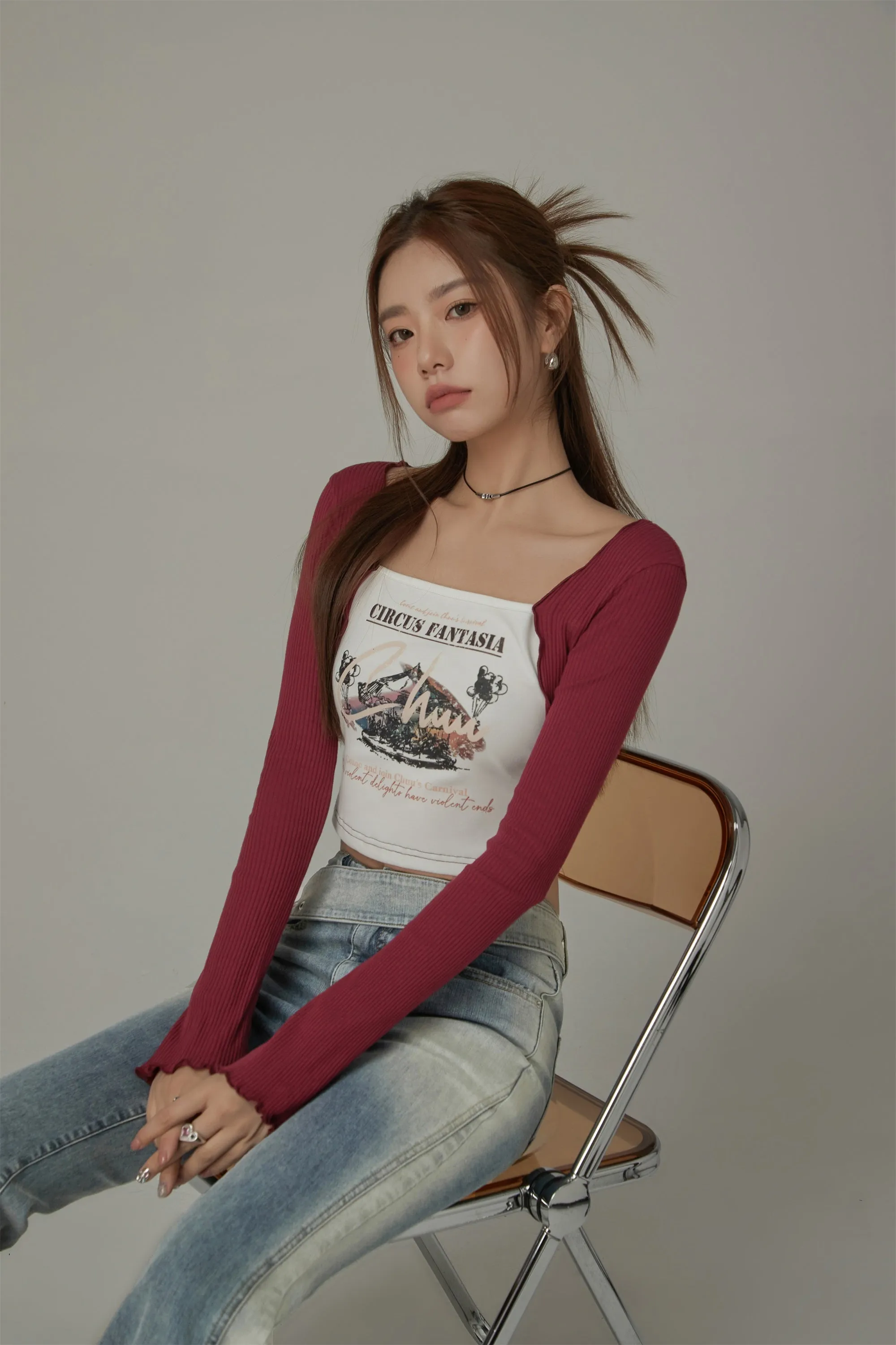 Chuu Circus Color Cropped T-Shirt