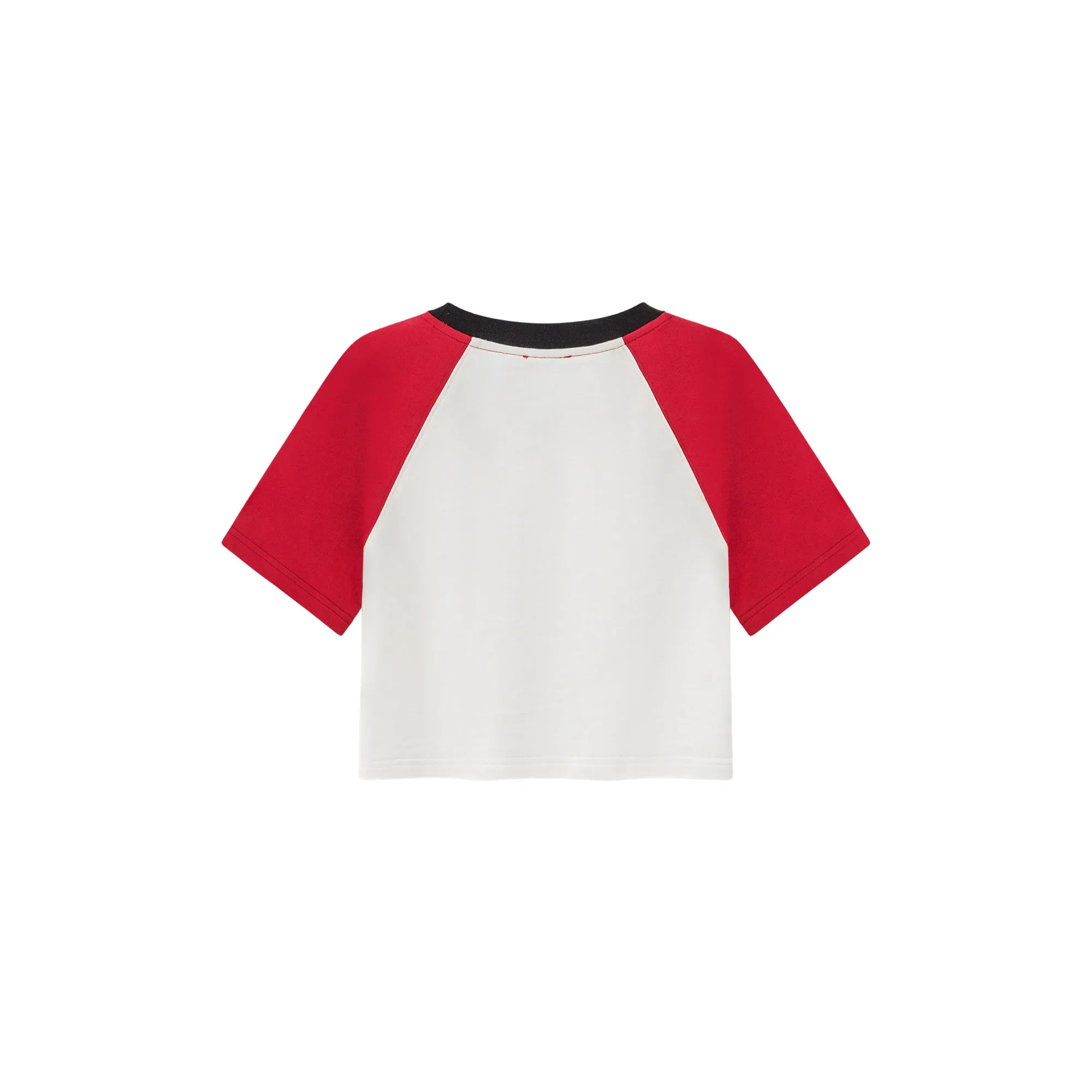 Chuu Circus Contrast Raglan Cropped T-Shirt