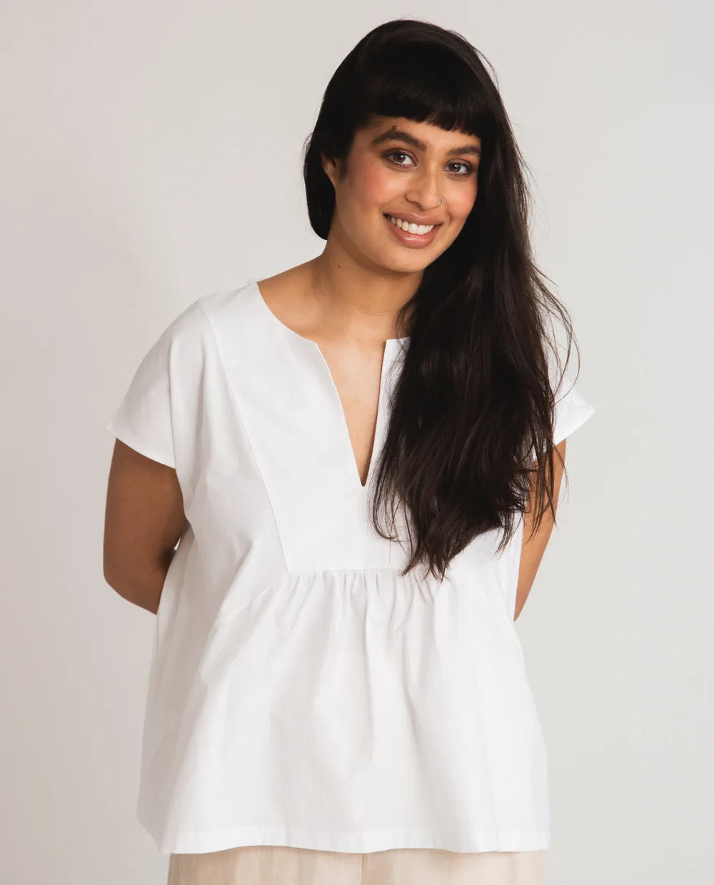 Clarissa Organic Cotton Top In White