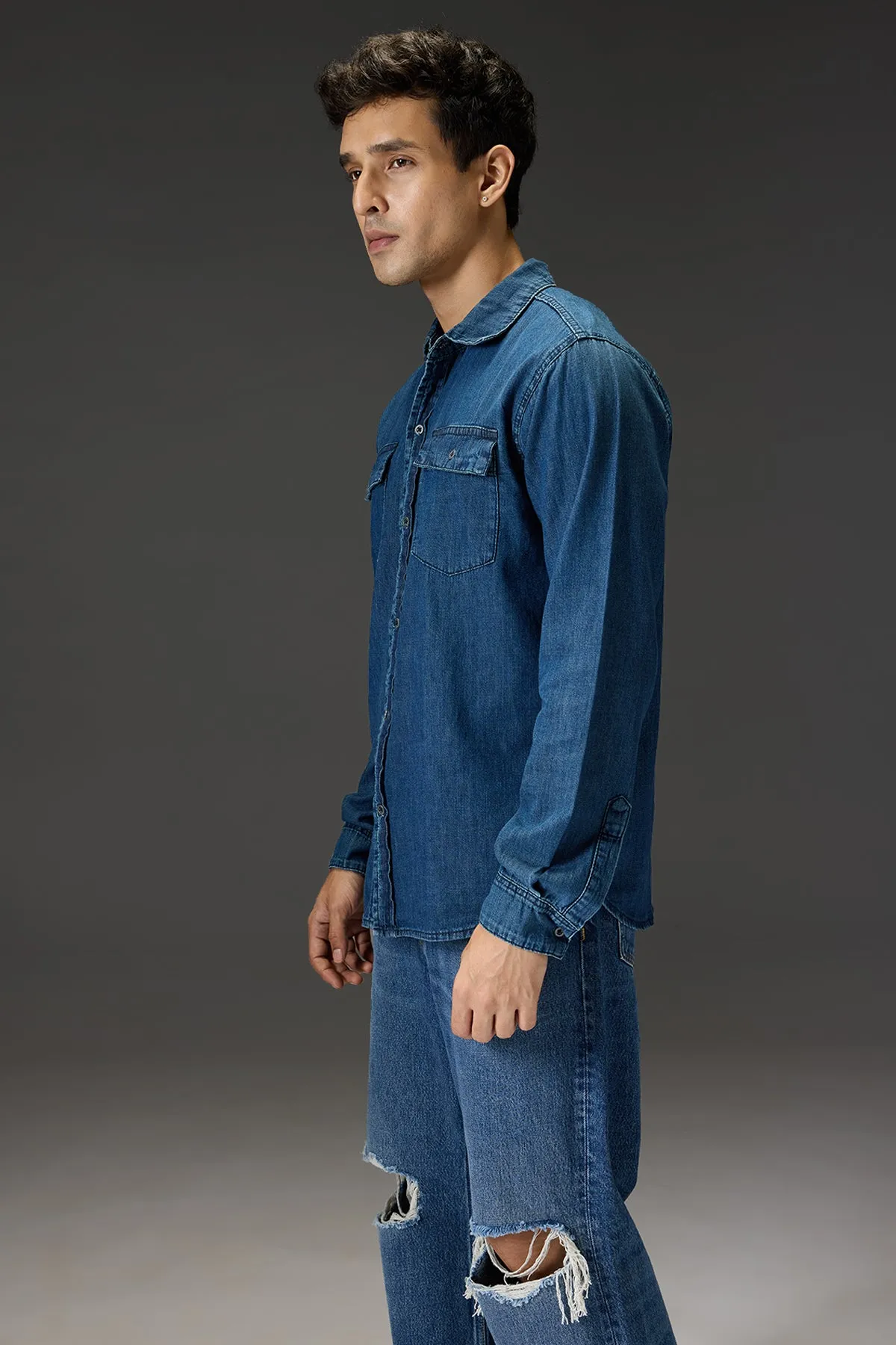 Classic Lightweight Denim Men's Summer Shirt