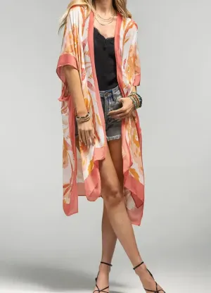 Coral & Cream Kimono