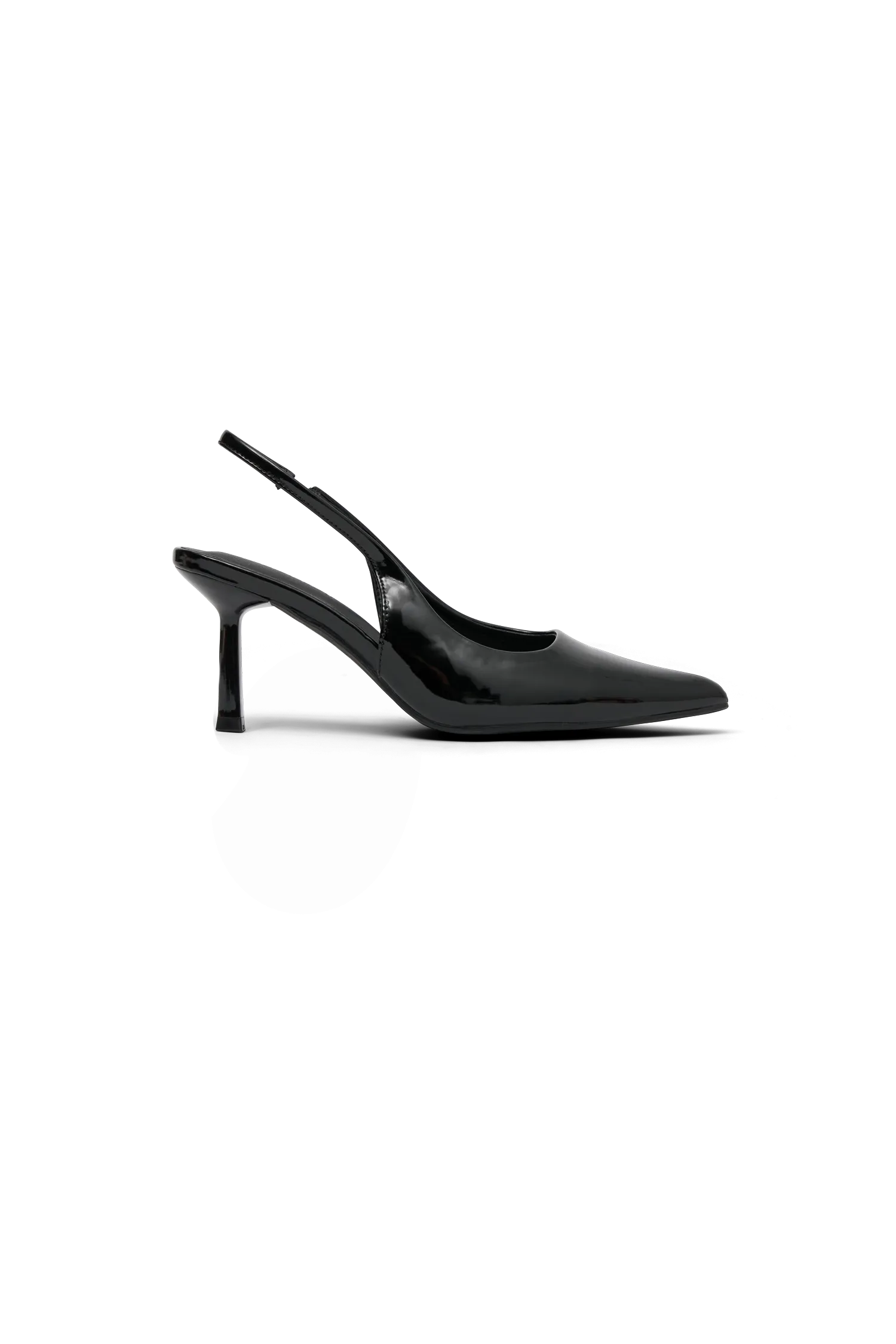 Dasha Patent Sling Back Heels - Black