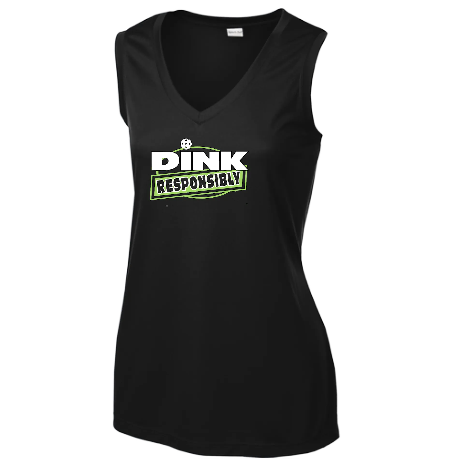 Dink Responsibly | Women’s Sleeveless Athletic Shirt | 100% Polyester