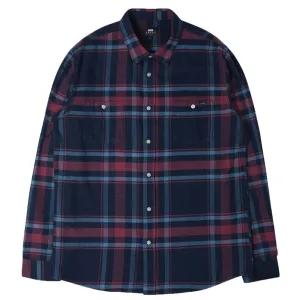 Edwin Labour Flannel Shirt - Oxblood Red Purple