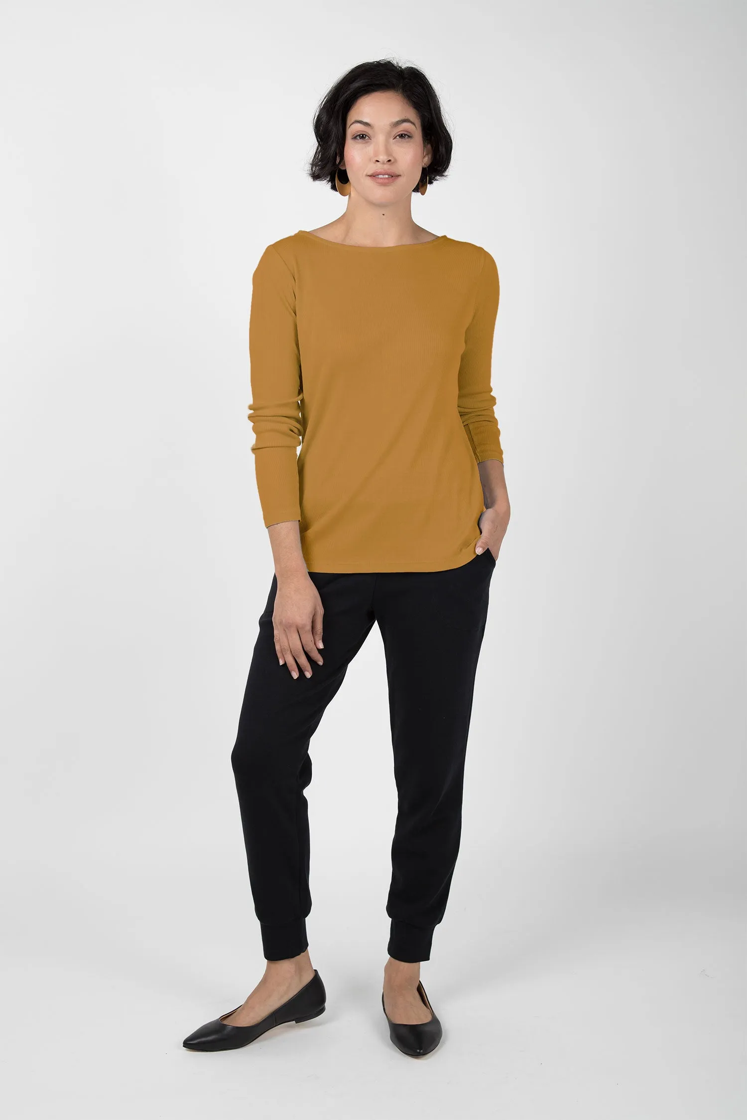 Essential Rib Boatneck Tee