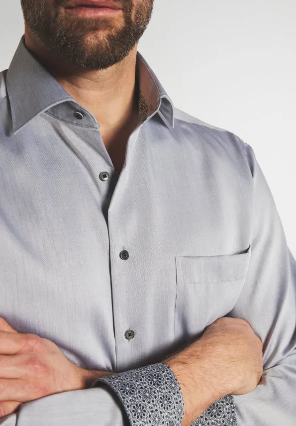 Eterna Grey Shirt With Trim Grey