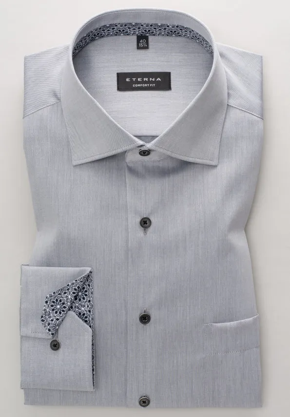 Eterna Grey Shirt With Trim Grey