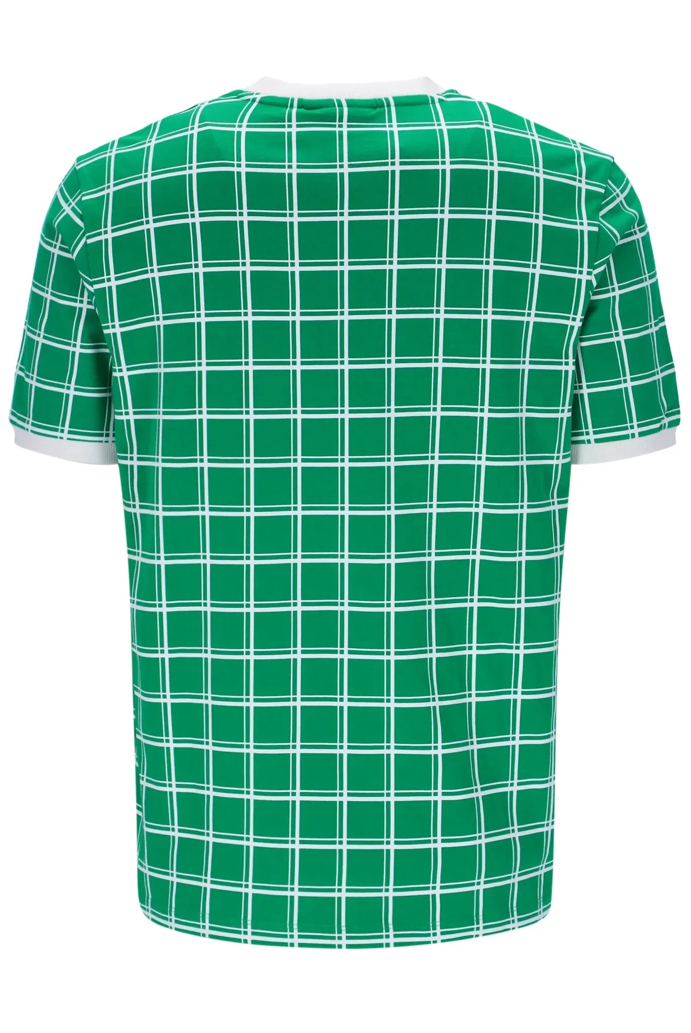 Fila Vintage Men's Freddie Check Contrast Rib T Shirt Jellybean Green